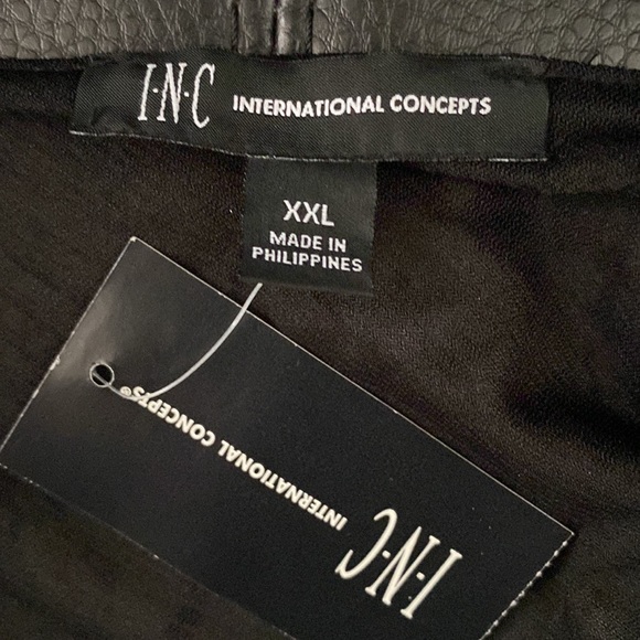 Host Pick 💙 INC Womens Brown Animal Print Asymmetrical Neckline Top XXL - Picture 4 of 5